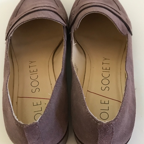 SOLE SOCIETY Penny Loafers Suede Flats Jessica Dusty Plum Women’s Size 9M - Picture 5 of 16